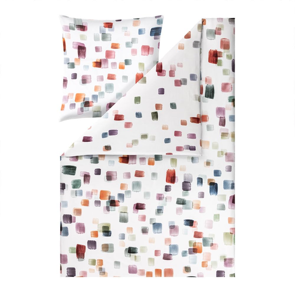 ESTELLA Bettwäsche Emily | Multicolor | 155x220 cm + 80x80 cm | seidig-glänzende Oberfläche | pflegeleicht & trocknerfest | atmungsaktiv & anschmiegsam | 100% Baumwolle