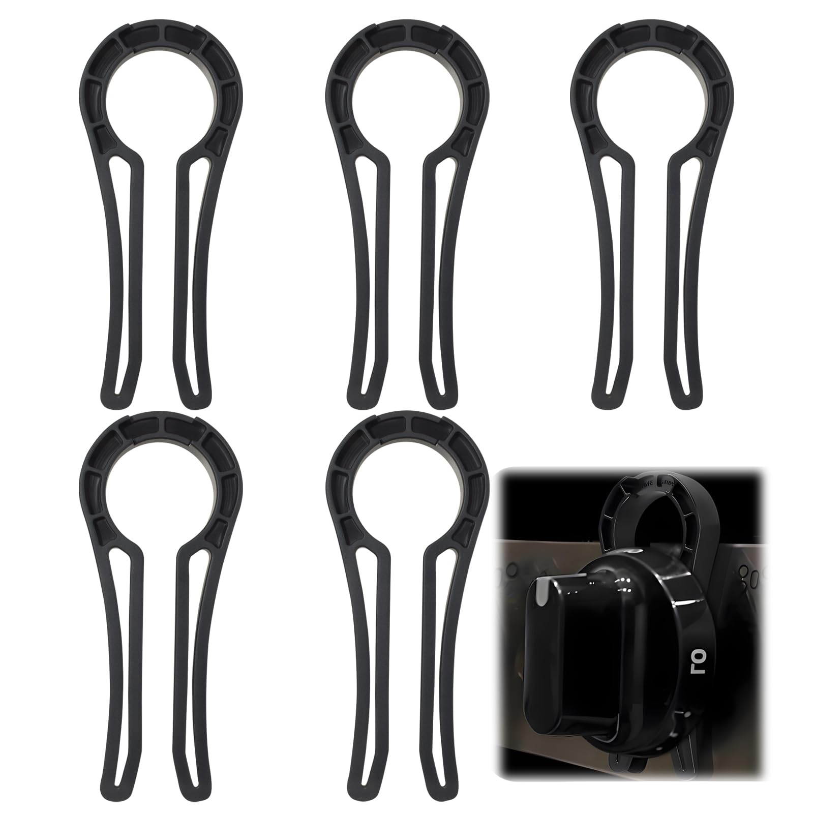 Photo 1 of Aphohome Gas Stove Knob Locks 5 Pack, Heat Resistant Child Safety Stove Knob Covers for Baby, Toddler & Pet Proof Kitchen, Easy Install Oven Knob Guards, Fits Gap ?0.27" Gas & Electric Stoves
