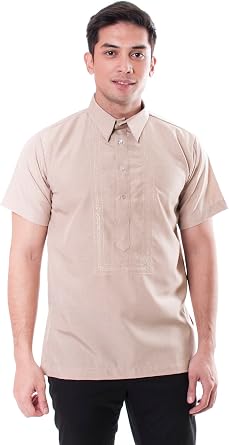 MY01 - Filipino Office Barong Tagalog Gusot Bihis Mayaman - Beige