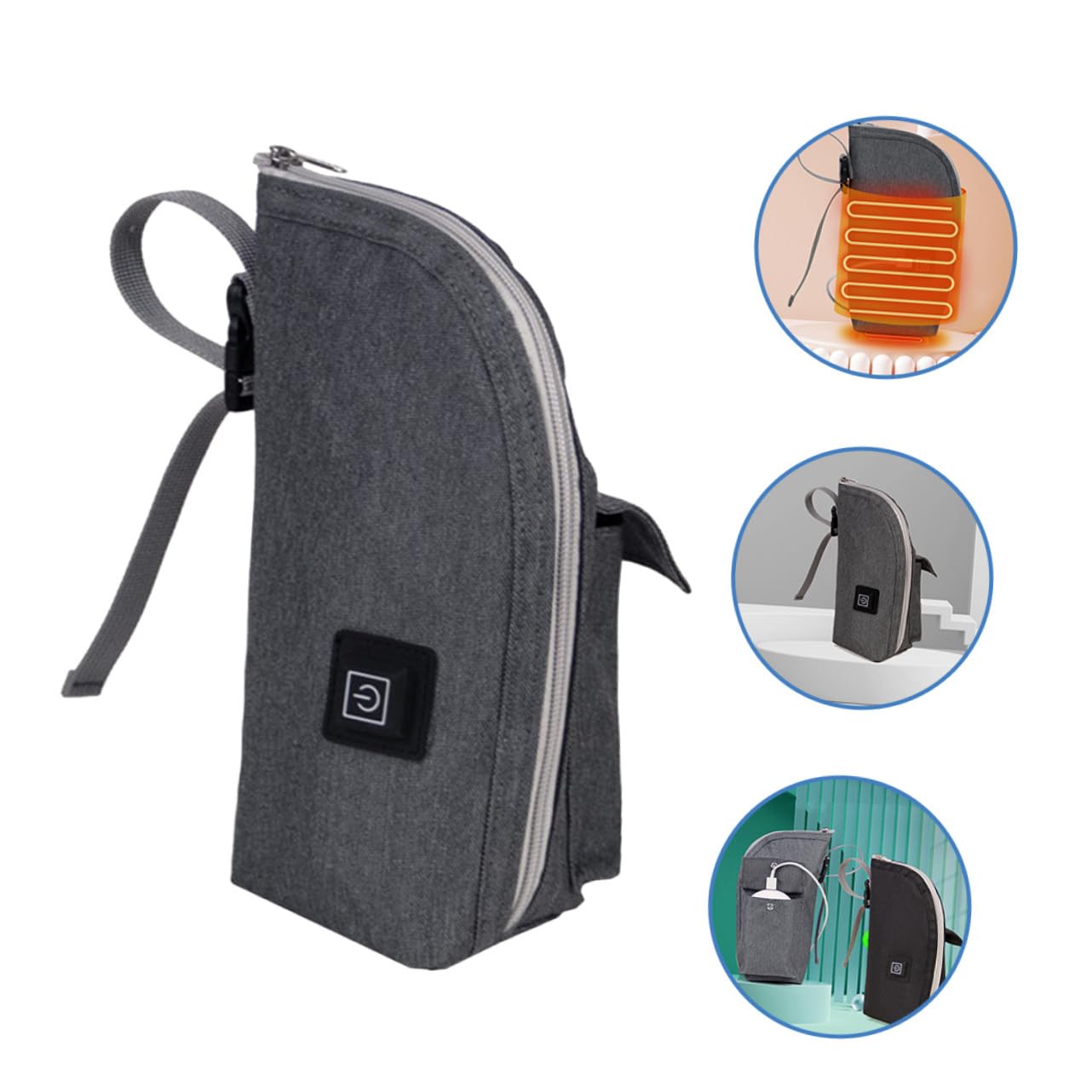 Scalda Biberon Auto Portatile, Borsa Termica Oxford Zip | Viaggio e Nursery, Pratica per Latte in Polvere, Aiuta a Prevenire Scivolamenti e Cadute