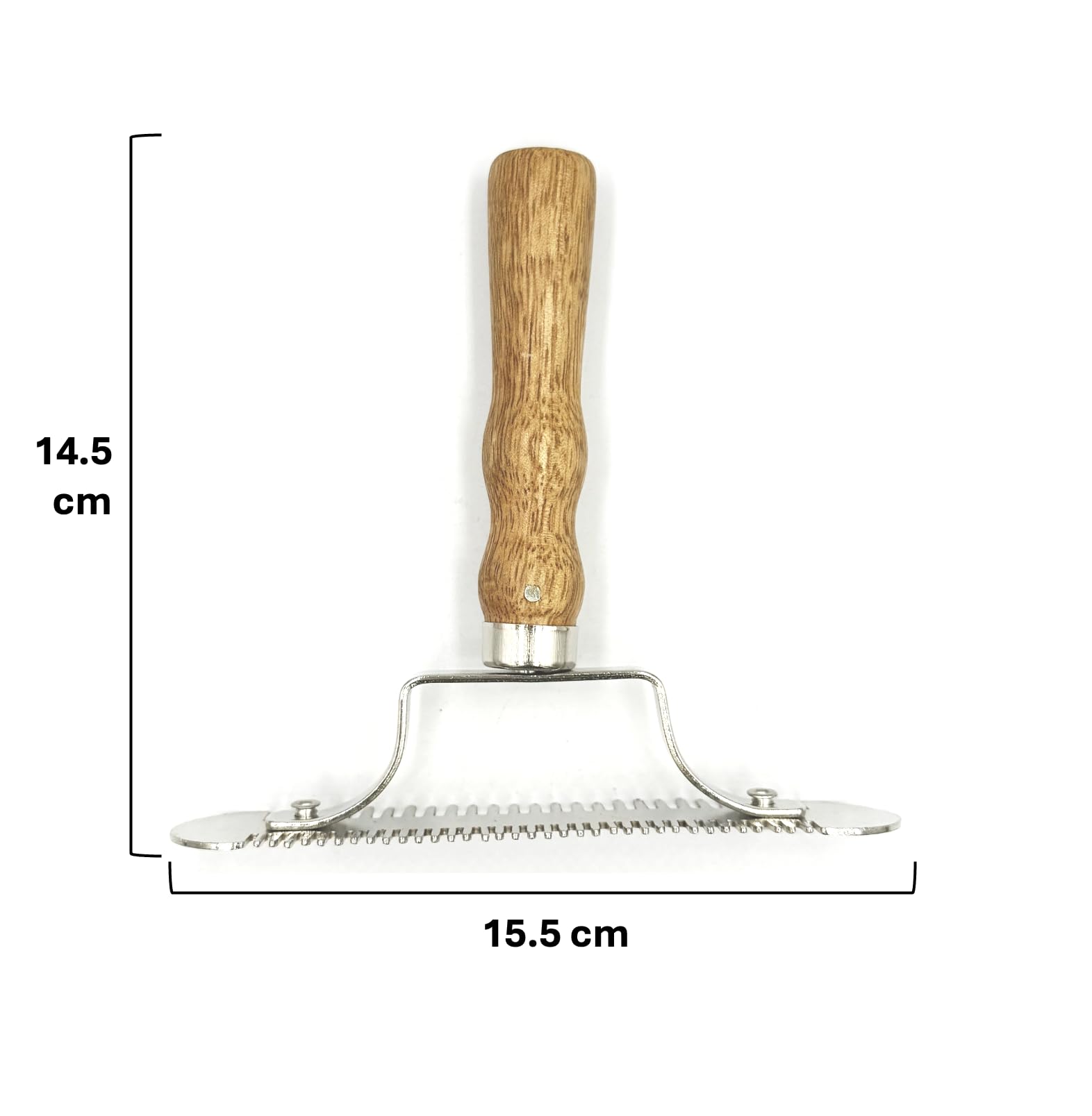 JA2010 - Peine doble de metal con mango de madera, peine de caballo de dos caras para un cuidado suave del pelo corto, eficaz en el cambio de pelo con diferentes dientes