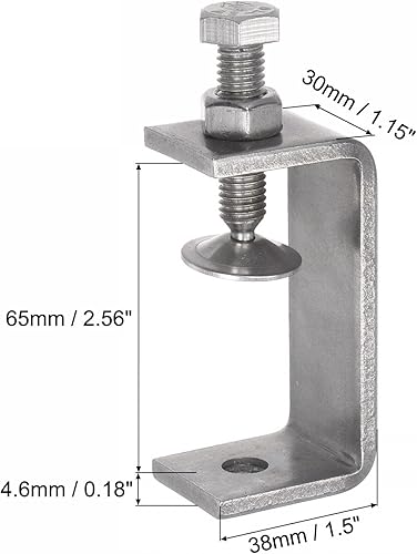 Miniatura 7 de uxcell Abrazadera en C de acero inoxidable con apertura de mandíbula de 5.512 in de ancho para carpintería Soldadura Edificio Montaje doméstico