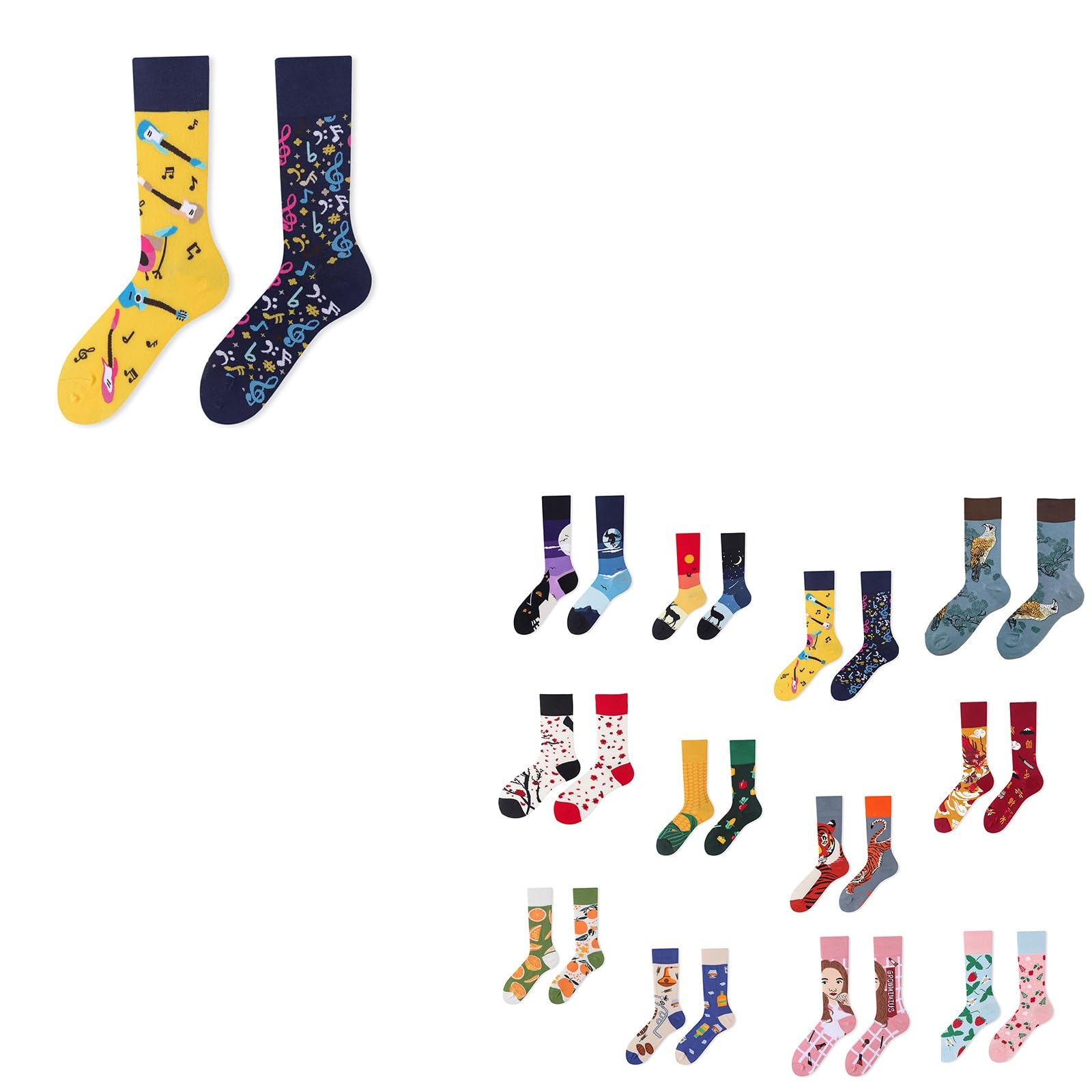 Calcetines novedosos y divertidos para tu decoración diaria y deporte casual amarillo