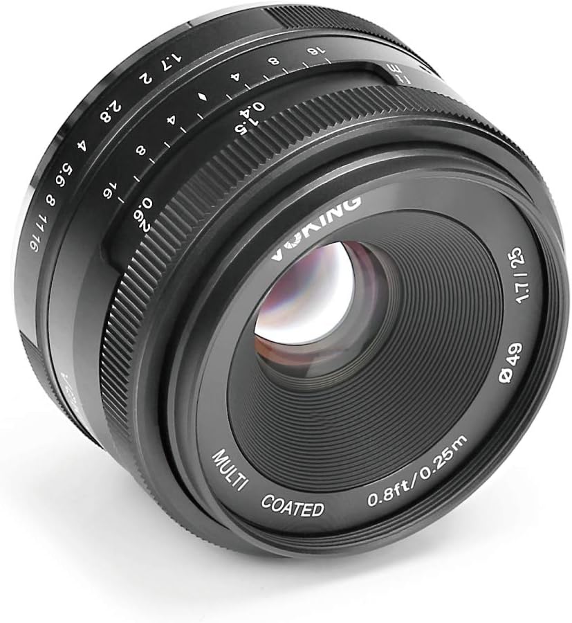 25mm f1.7 Large Aperture Wide Angle Lens Manual Focus Lens for Fujifilm X Mount Mirrorless Camera X-T3 X-H1 XPro2 X-E3 X-T1 X-T2 X-T4 X-T10 X-T20 X-A2 X-E2 X-E2s X-E1 X30 X70 X-T200 XPro1 X-S10