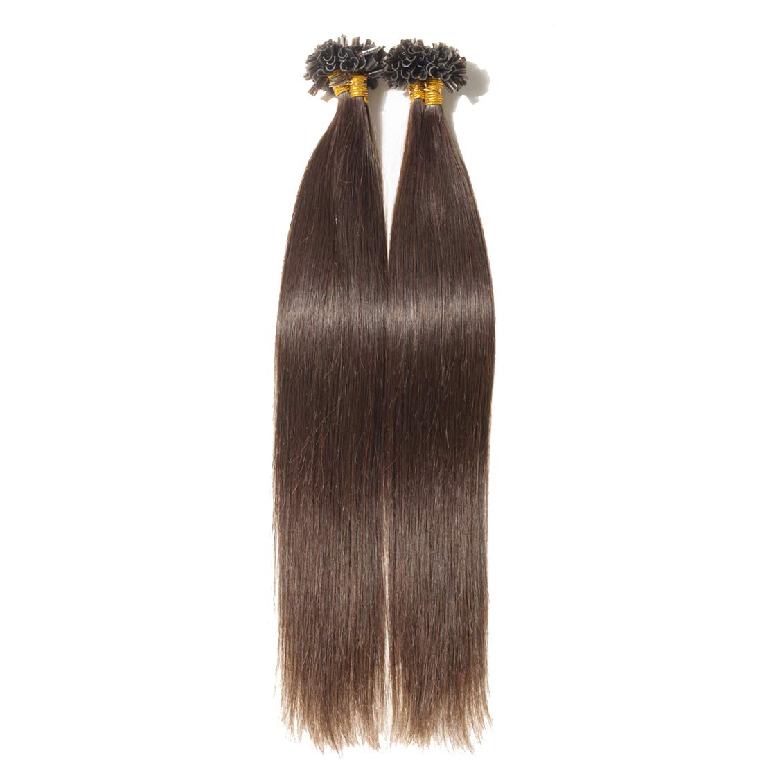 SEGO Pre Bonded U Tip Hair Extensions Human Hair 100 Strands Keratin Fushion Nail Tip Human Hair Extensions 100% Real Remy Hair Silky Straight #02 Dark Brown 16 inches 50g