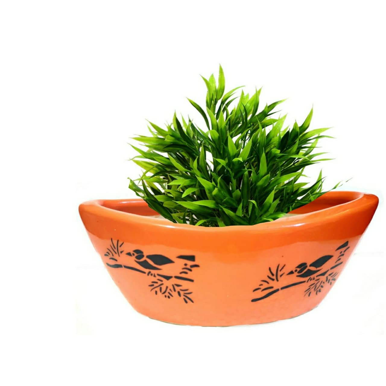 luminescence Ceramic Boat Shaped Flower Printed Planter, Container & Vase, Red Color, Size (L 22 CM x H 9 CM x B 11 CM), Pack of 1 (B09QJRBL2P) Amazon Price History, Amazon Price Tracker