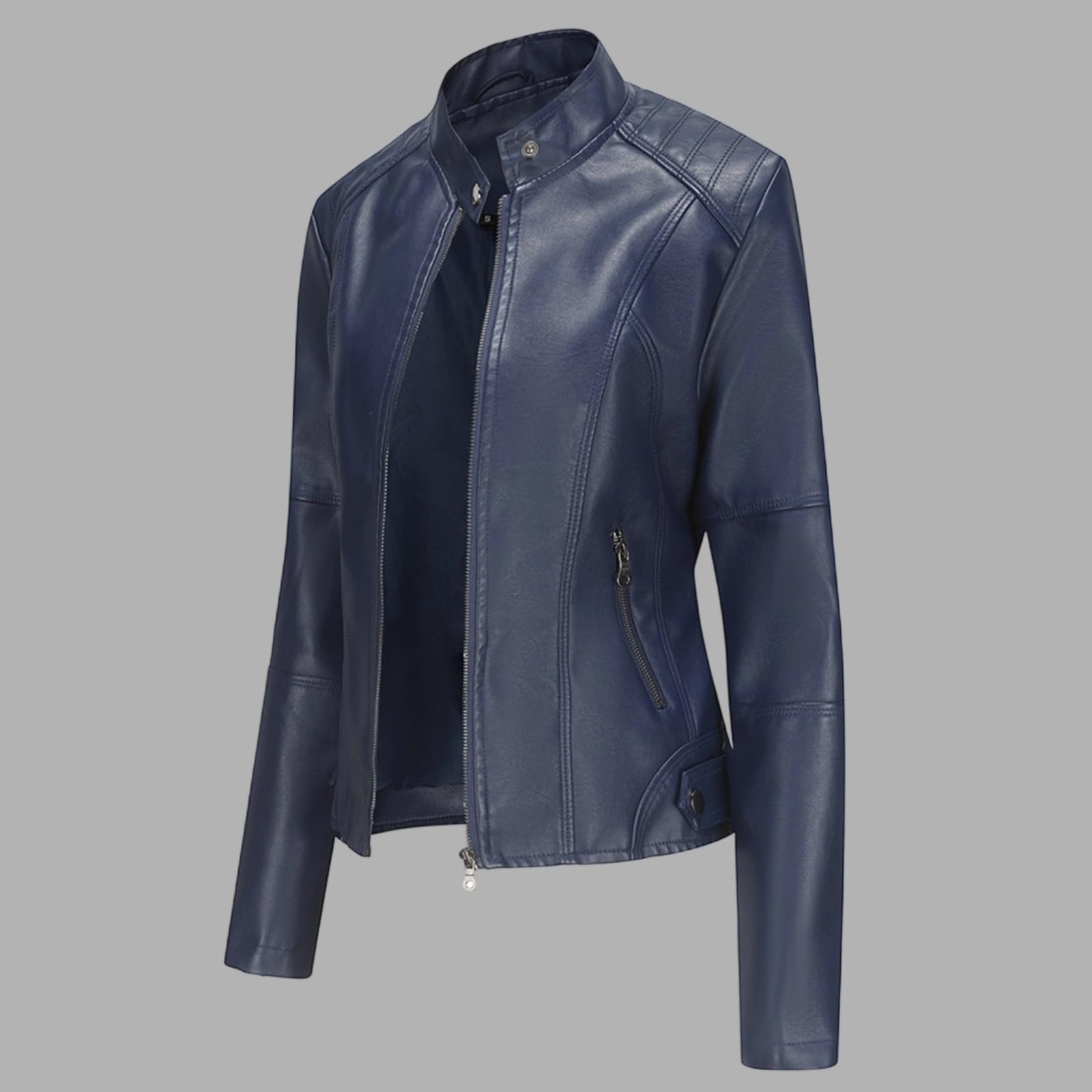 Cocila Veste En Cuir à Manches Longues Pour Femmes Manteaux Vestes De Moto Manteau Ronde Veste Printemps Femmes Only Jean Courte Marron Aviateur Mi Saison Sport ImperméAble Hommes Sans Manche