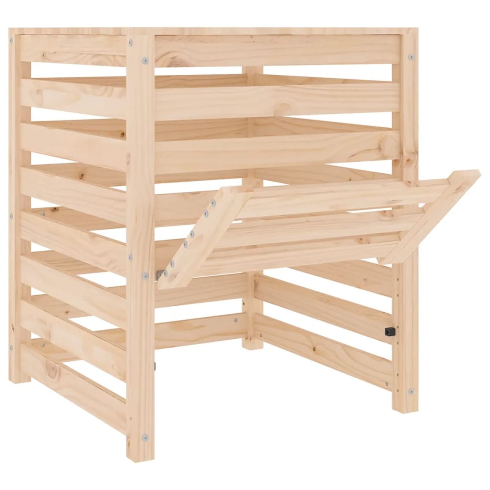 Compostiera 63,5x63,5x77,5 cm in Legno Massello di Pino,Compostiera,Compostiera da Giardino,Compostiera da Balcone/Cucina/Domestica