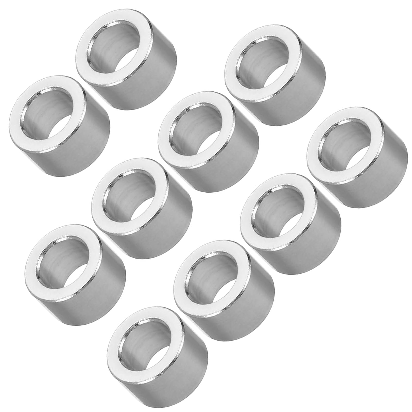 Unifizz M6 Aluminium Spacers, 10Pcs Round Metal Spacer Tubes 6.2mm ID x 10mm OD x 6mm Length Unthreaded Aluminium Standoff for M6 Screw Bolt Assemblies — image 1