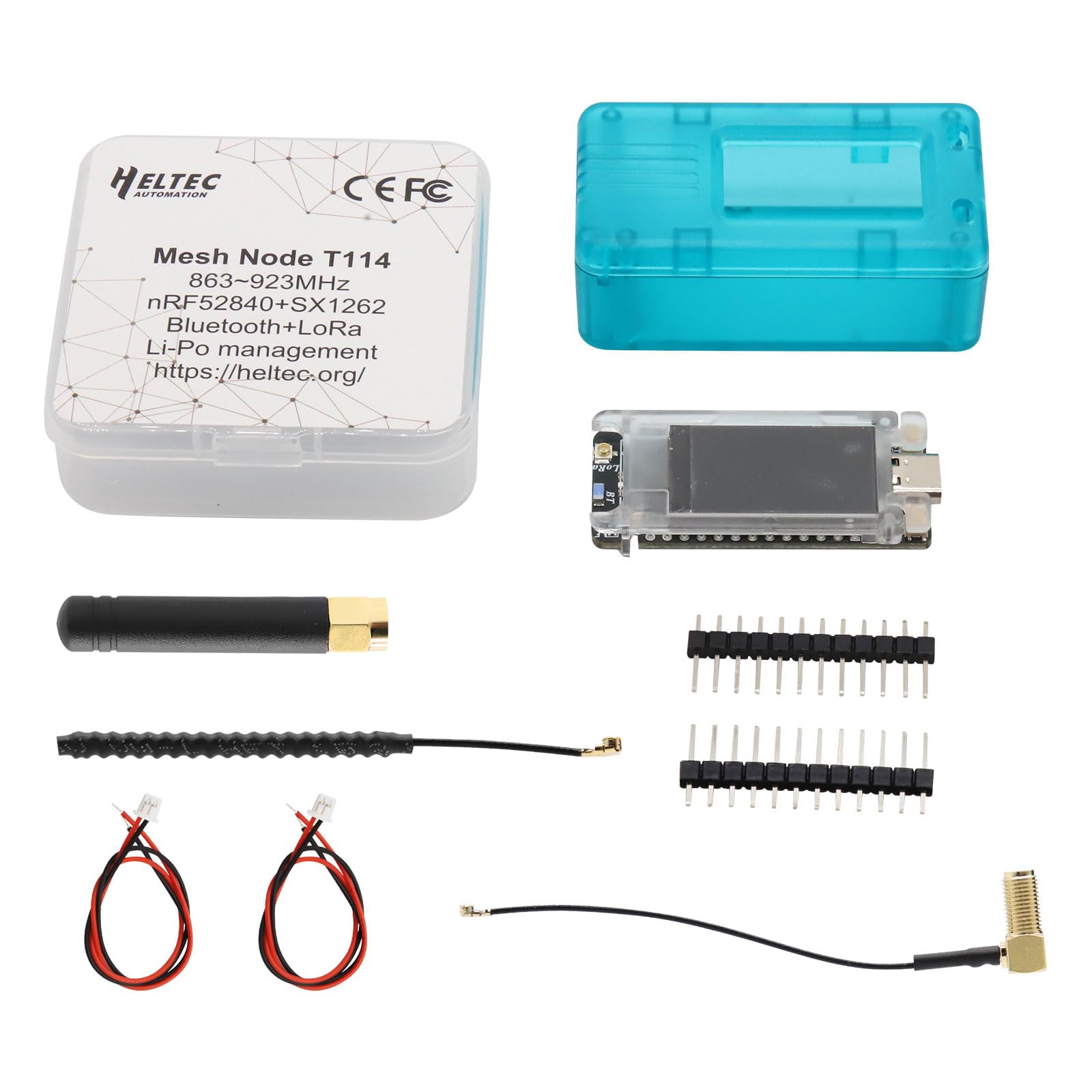 Meshtastic Tracker nRF52840 LoRaWAN LoRa - Scheda di sviluppo, display TFT da 1,14", modulo LoRa da 1262,863-928mhz, Node T114, con BLE/WiFi, compatibile con Arduino (con custodia dello