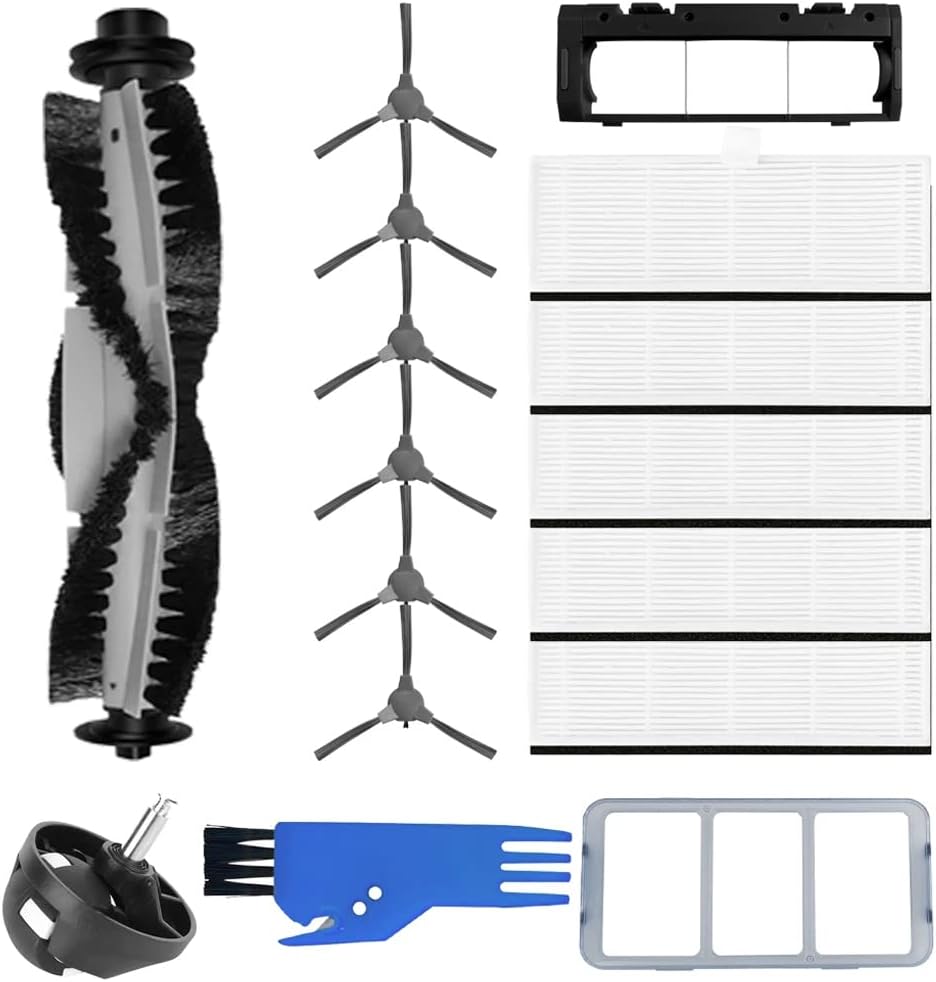 Chuancheng Replacement Set for Coredy R3500 R3500S R550 R650 R600 R700 Vacuum Cleaner, Main/Side Brush, Hepa/Primary Filter, Brush Cover, Universal Wheel