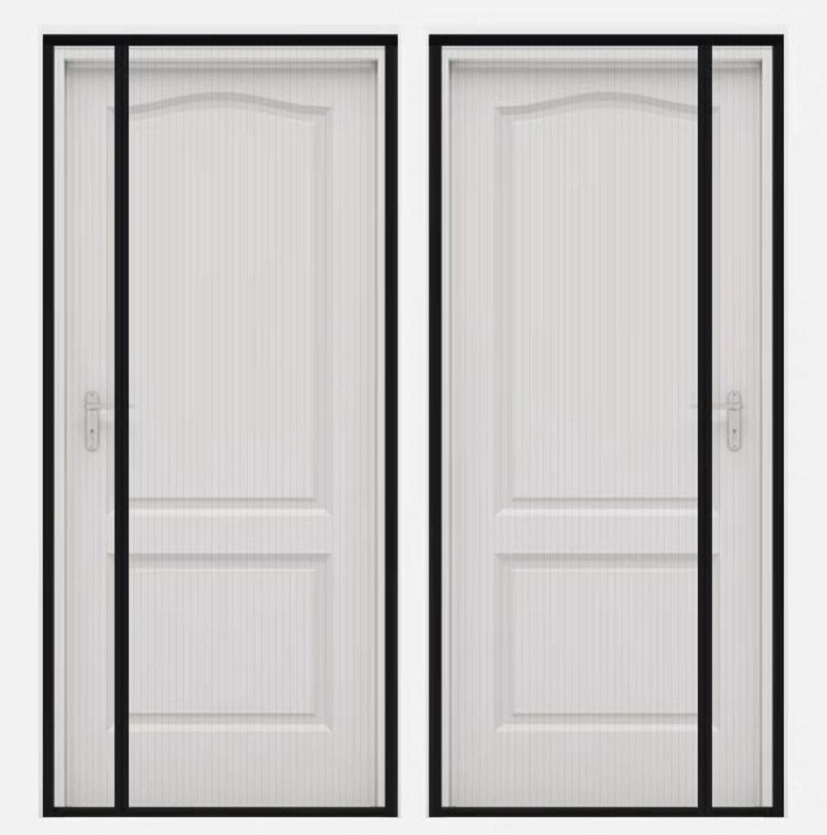Anti-Moskito-Türvorhang für Zuhause, Schlafzimmer, Seite offen, magnetisch, selbstsaugend, Türaufkleber, stanzfrei, selbstklebend, 90 x 220 cm, schwarz