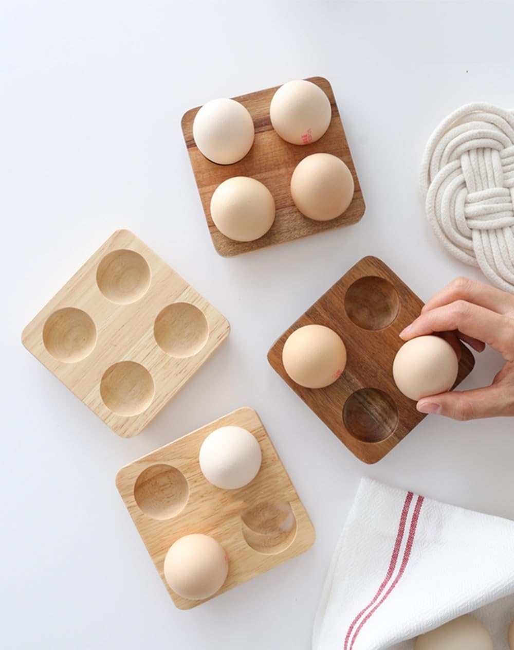 Amazon.co.jp: 木製 卵 トレイ 木製エッグディスプレイトレイホルダー