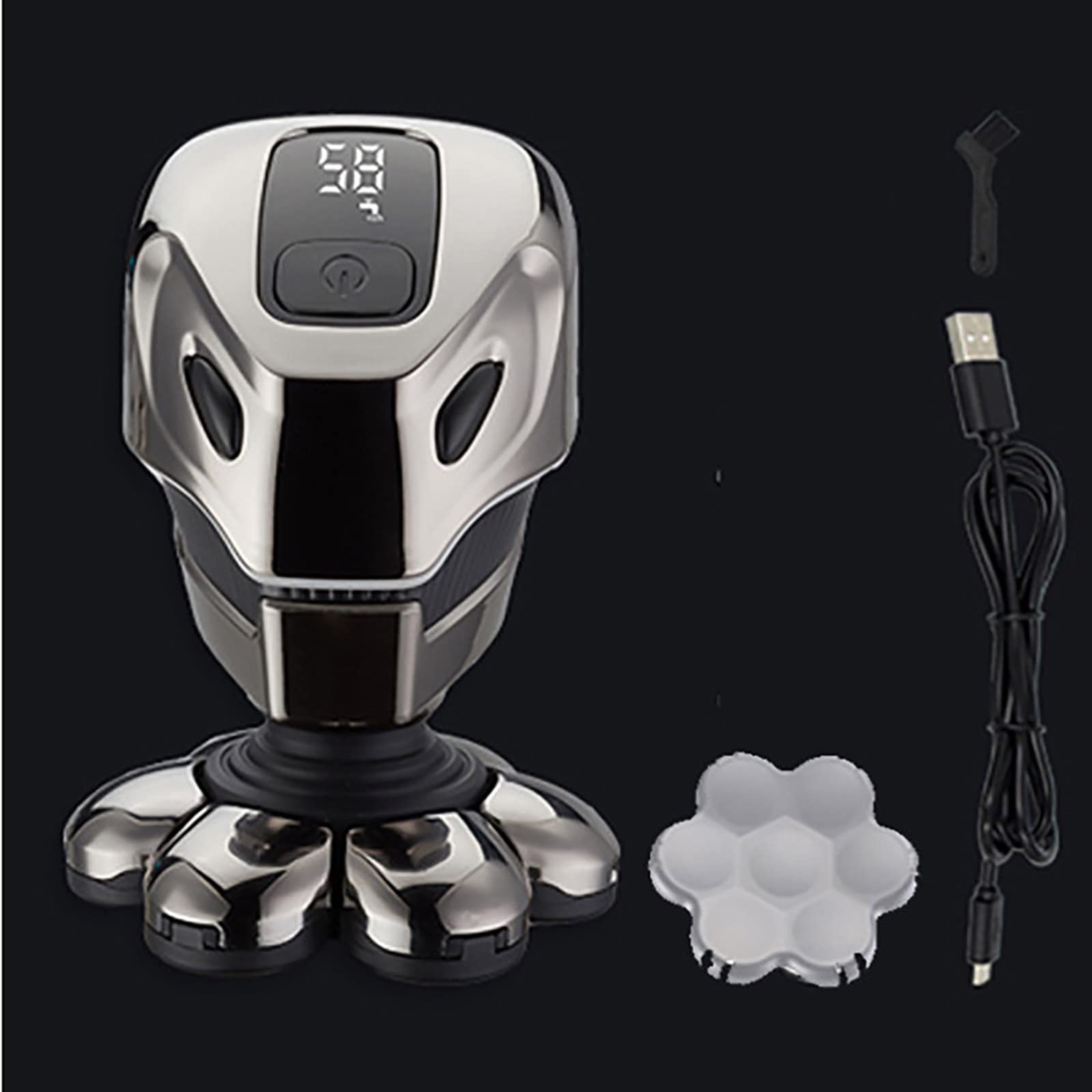 16個★充電式 メンズシェーバーセット 髭剃り 鼻毛カッター もみあげトリマー Amazon | メンズシェーバー 多機能 回転式 7枚刃 電動 顔用 髭剃り