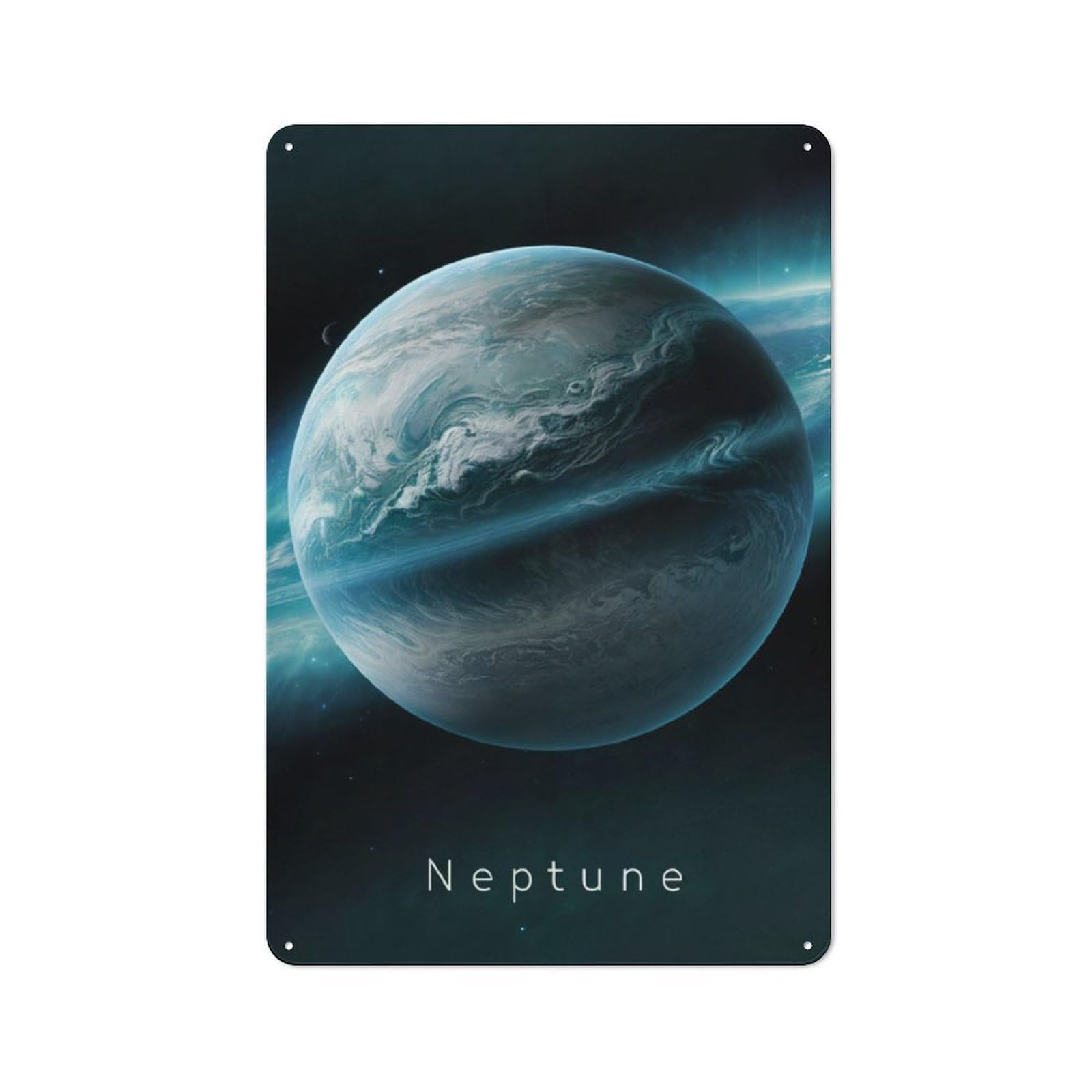Junmoney Planet Neptune In Space Retro Metal Wall Sign 30X20cm With For Garage Wall, A Decorative Metal Sign For Garages And Workshops