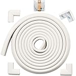 Roving Cove HeftyFit Edge Corner Protector Baby Proofing (Large 15ft Edge 4 Corners), Heavy-Duty, Soft NBR Rubber Foam, Furniture Fireplace Safety Bumper Guard, 3M Adhesive, Oyster White (Off White)