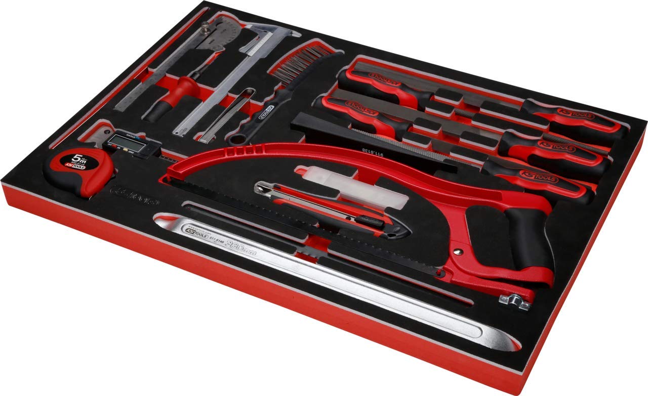 KS TOOLS Jeu d'outils de mesure et de limes en tissu de protection, 28