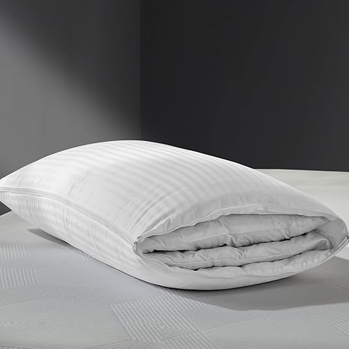 APSMILE Almohada de plumas 2 en 1 para dormir, tamaño King, suave y media, ajustable, para dormir de estómago, de espalda o de lado, 20 x 36 pulgadas