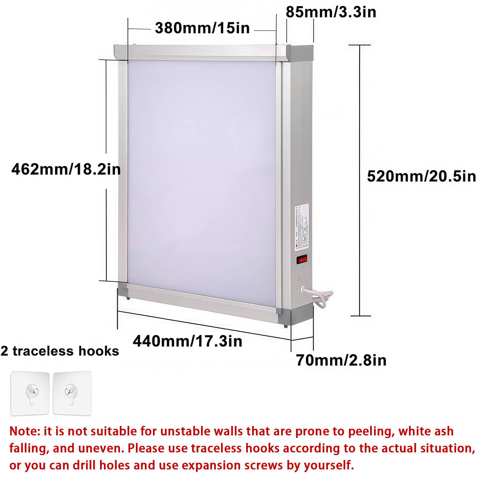 Iluminador LED de rayos X para montaje en pared, marco de aluminio ultrafino para clínicas dentales y ortopédicas, caja de visualización de películas portátil, solución de iluminación médica