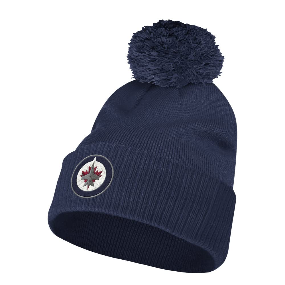 Adidas Men's Winnipeg Jets, Dark Blue Nhl Cuffed Pom Hat - Nhl Teams, One Size