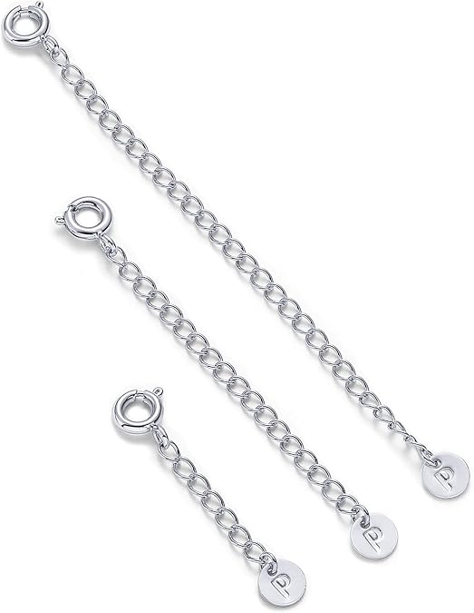 PAVOI 14K Gold Plated Necklace Chain Extenders Pack for Women - Set of Three Gold Necklace Extenders Bracelet Extension with Spring Ring Clasp - 1, 2, 3 Inch