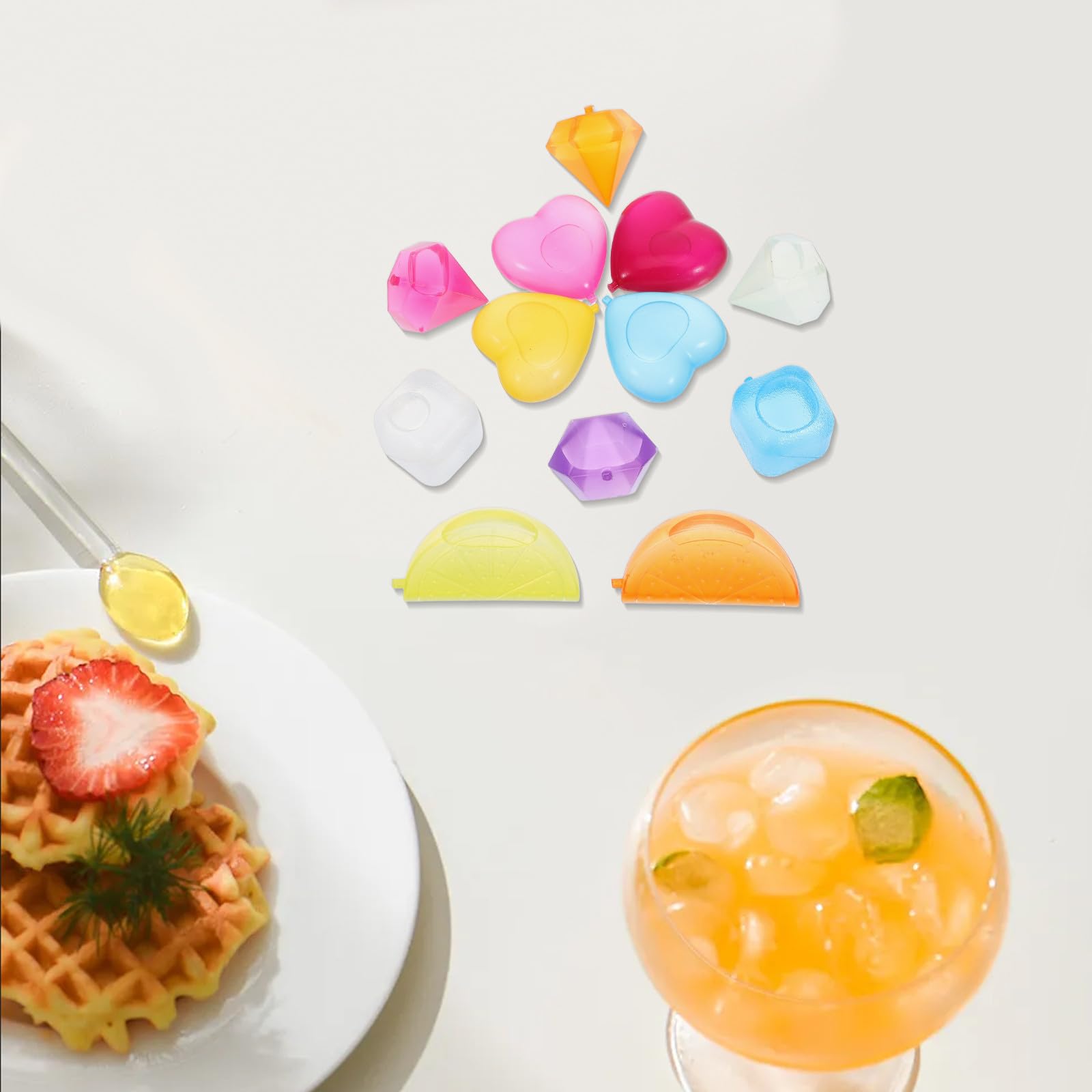 Gadpiparty 96 Glaçons Réutilisables en Plastique Transparent Lot de 96 Pièces pour Boissons Froides et Paquet à Déjeuner Design Solide et Élégant