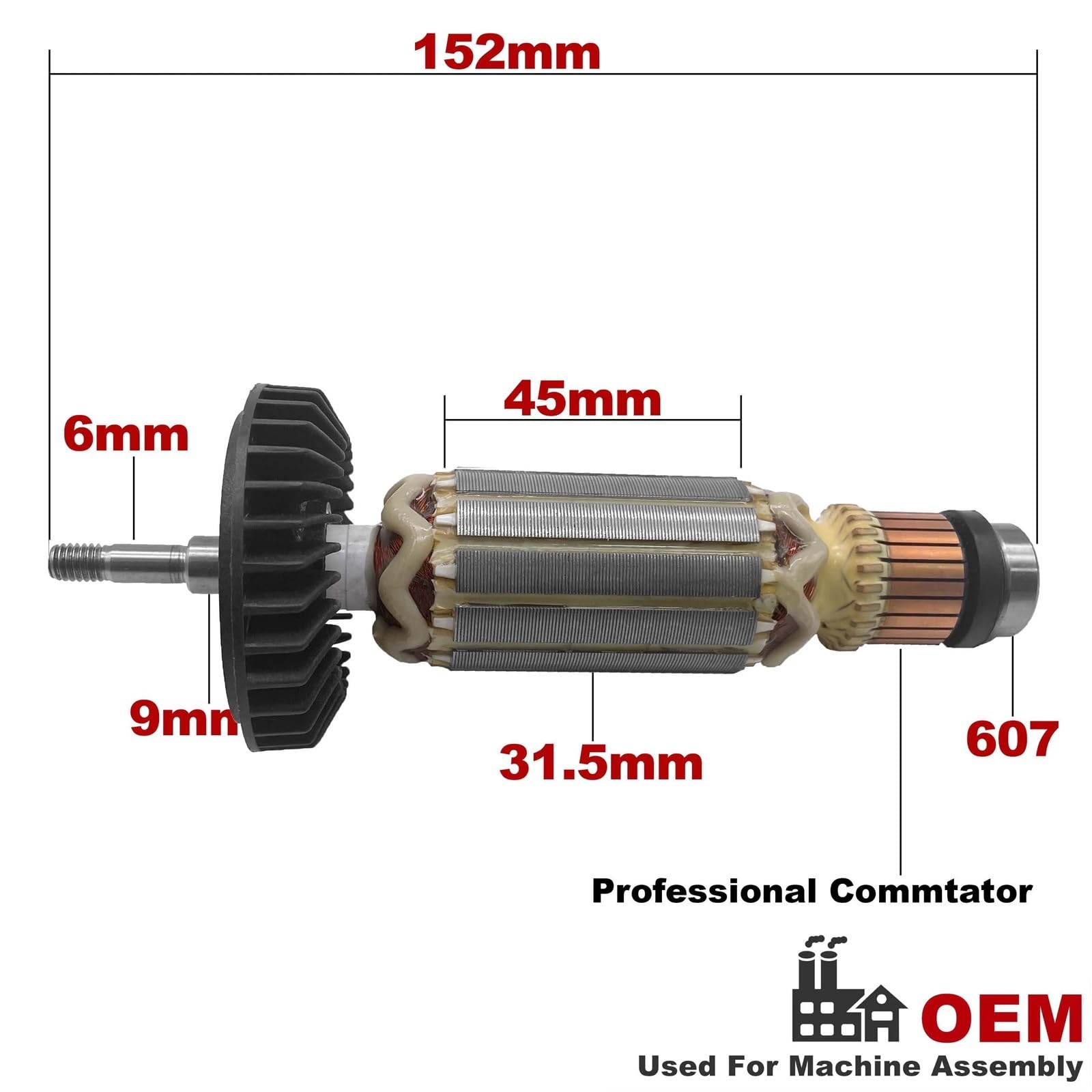 AC 220V 240V 9553NB 9553HB 9553HN 9555HN Rotor de armadura 9553 9555 repuestos for amoladora angular amoladora 510105-3(Armature Pro)