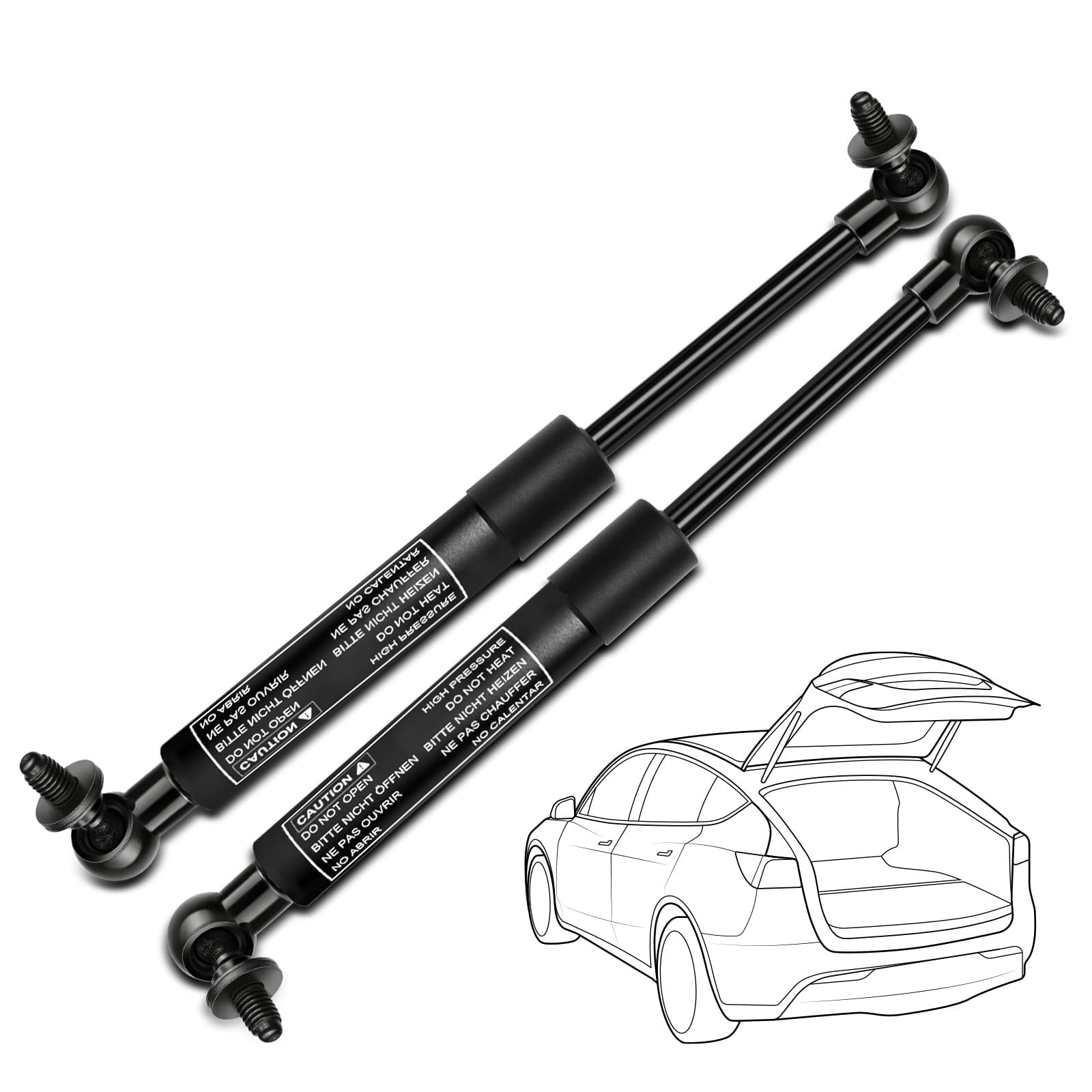 Tryagat 2 Pcs Tailgate Gas Struts for Mitsubishi Eclipse 2001 2002 2003 2004 Convertible for Models with Spoiler
