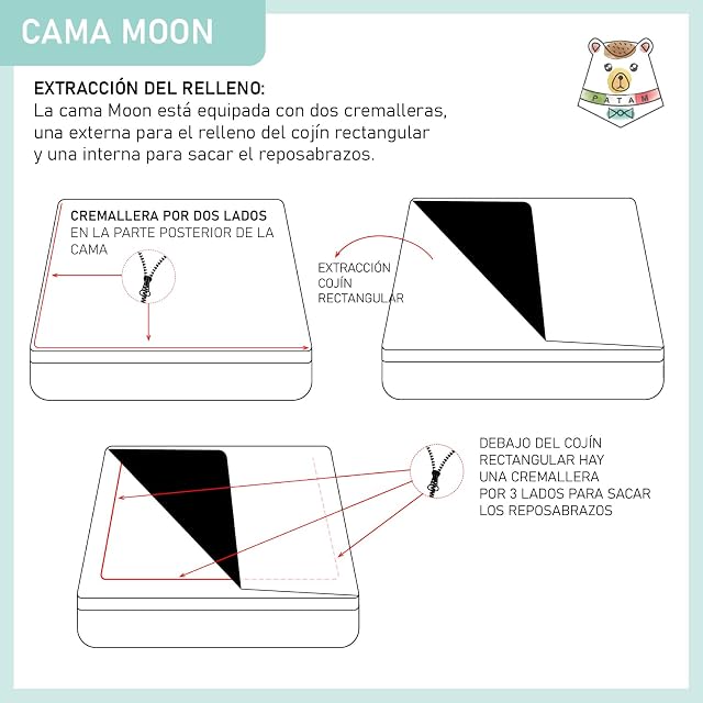 Foto 6 de 7 de PATAM Cama para Perros y Gatos, Colchón con Funda Lavable, Fondo Antideslizante, Disponible en 4 tamaños