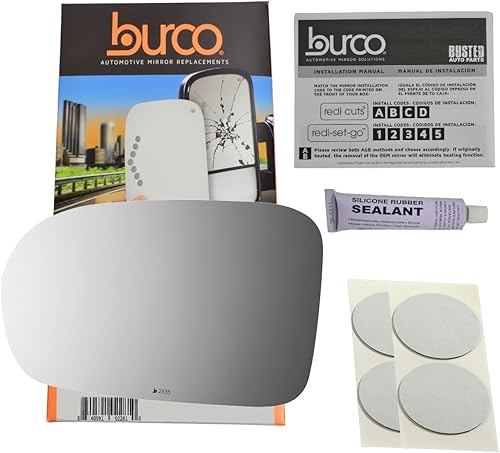 Compatible con 01-05 Civic (Sedan y Coupe solamente) lente de cristal del espejo del lado izquierdo del conductor sin placa de respaldo viene con