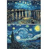 2 Packs 5D DIY Diamond Painting Full Square Drill Starry Night Rhinestone Embroidery for Wall Decoration (40X50CM/16X20inch) (Starry Night)