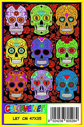 Colorvelvet 47 x 35 cm "Skulls" Drawing Colouring System (Large, Multi-Colour)
