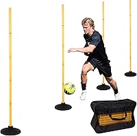 Neoaider 6FT Detachable Agility Poles 4-Pack w/ Rubber Bases - Soccer Basketball Football Equestrian Pet Training Indoor/Outdoor