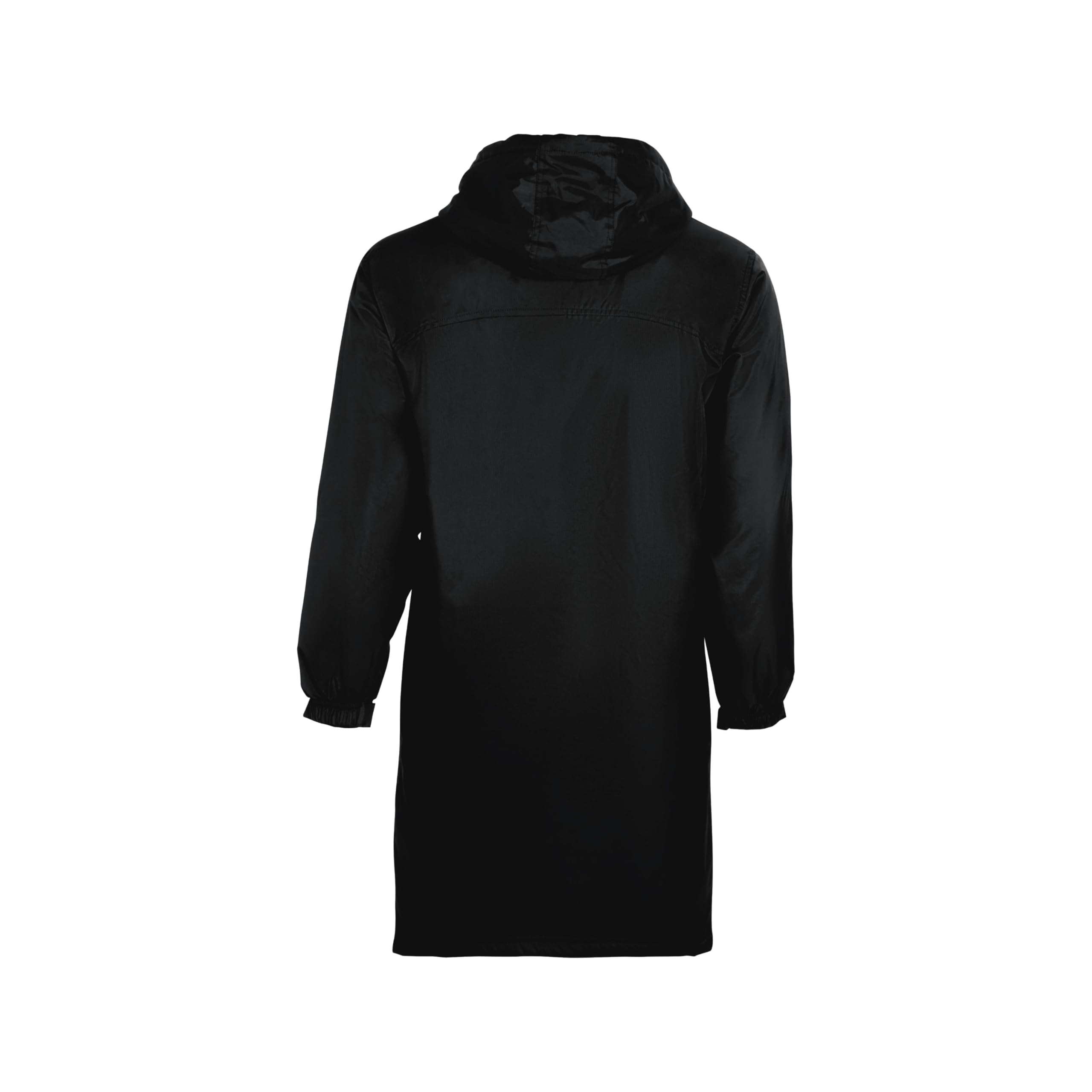 Holloway Mens Conquest Knee-Length Jacket – Warm-Up Wind/Water-Resistant Outerwear, Hooded & Adjustable Fit, Black, XX-Large