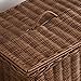 Joseph Rectangular Laundry Basket with Lid – Resin Wicker Hamper for Bedroom or Bathroom, Espresso Brown, 17