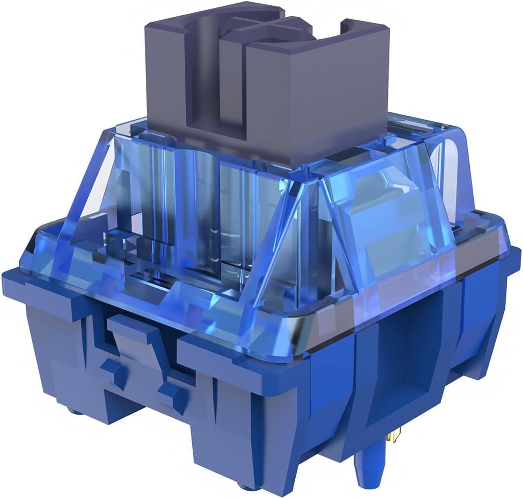 MAKINGTECDiced Fruit Blueberry Switch, 36PCS 5 Pin 35gf Linear Switch Set, Transparent Cover, 15.5mm Gold Plated TwoStage Springs, 80M MX Switch for Hotswap Mechanical Keyboard Replacement