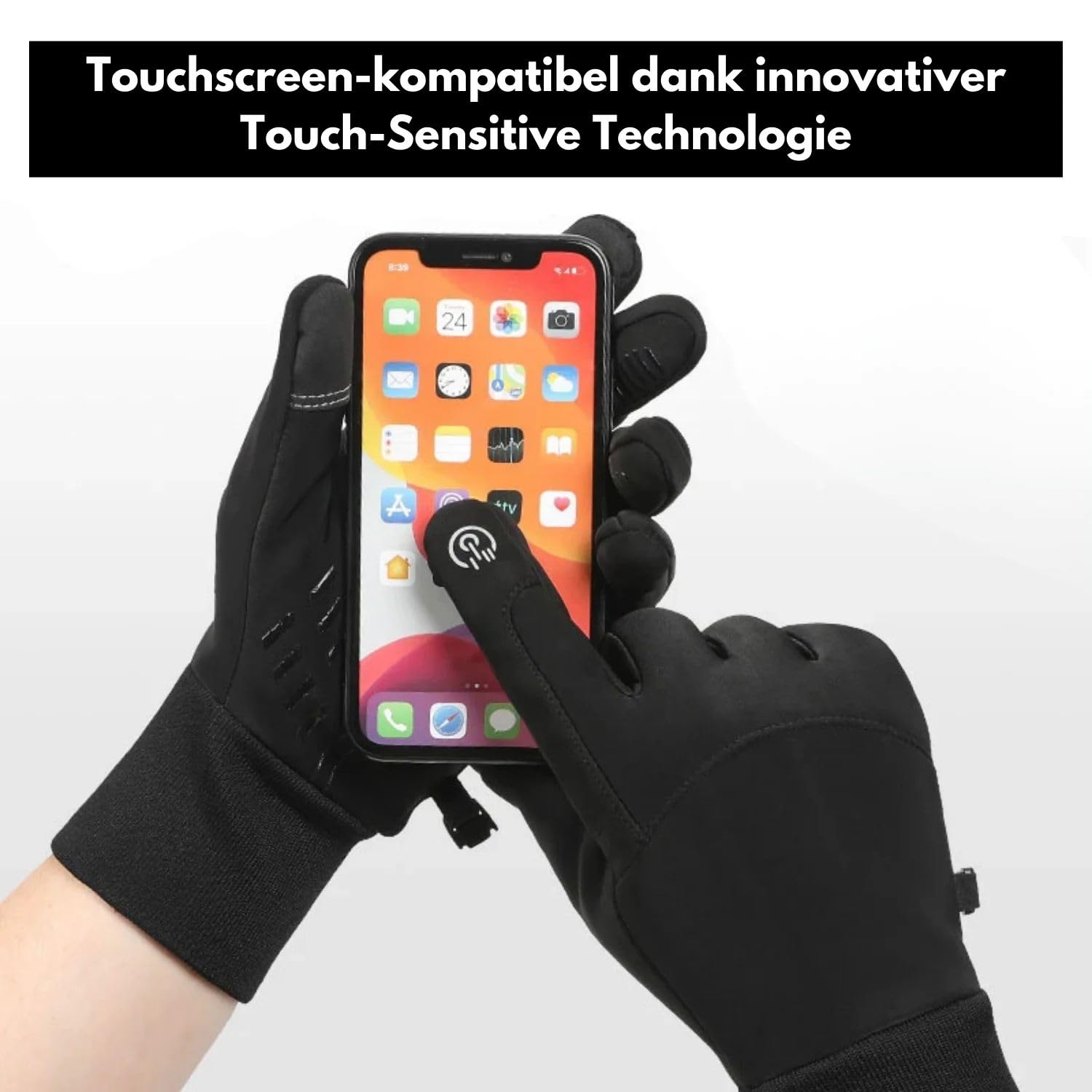 SWZEC Thermo Handschuhe gegen kalte Hände (Grau,M) Fashion