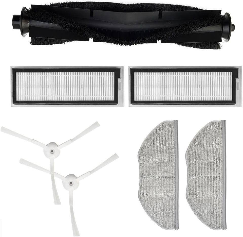 Confezione da 7 filtri per spazzole laterali principali per robot aspirapolvere 360, X90, X95, S9, accessori, 1 spazzola principale, 2 filtri, 2 spazzole laterali, 2 panni per mocio