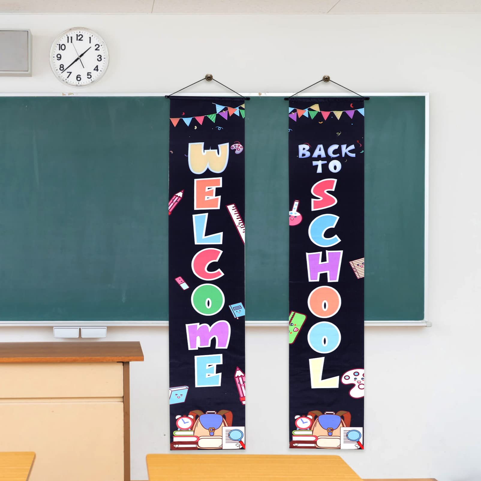 PRETYZOOM 5 Pares útiles escolares para profesores de secundaria cartel del primer día de clases banners de temporada de regreso a la escuela back to school decoração casa coplas de fondo
