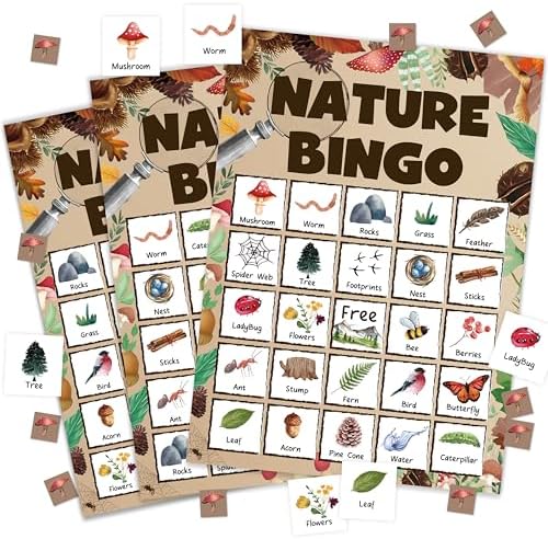 Nature Bingo Game Cards for Adults, Nature Hike Bingo Cards Game ...