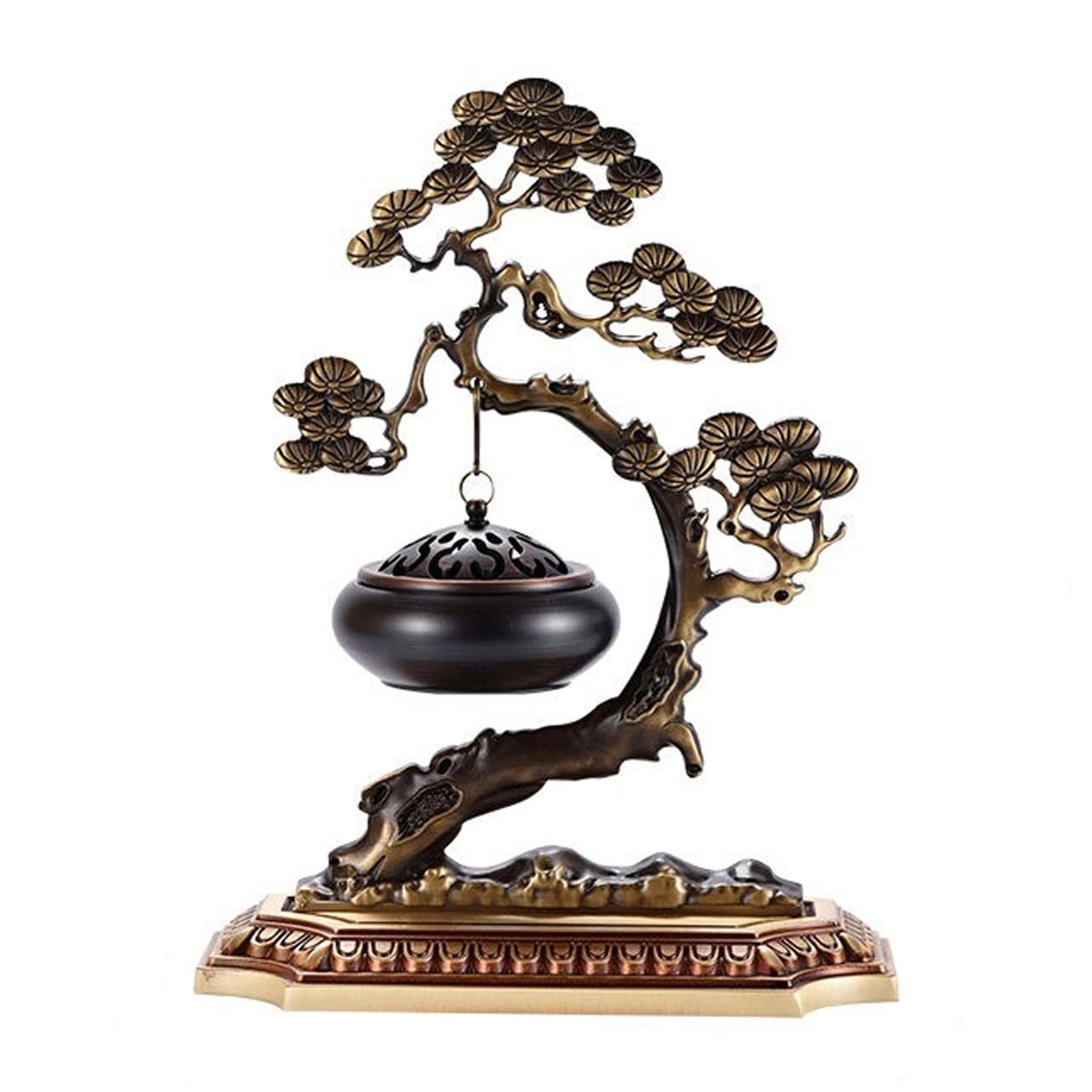 Basxdrfxz A Incense Holder Base Copper Incense Burner Reflux Holder Waterfall Cone Stand Home Office Decoration