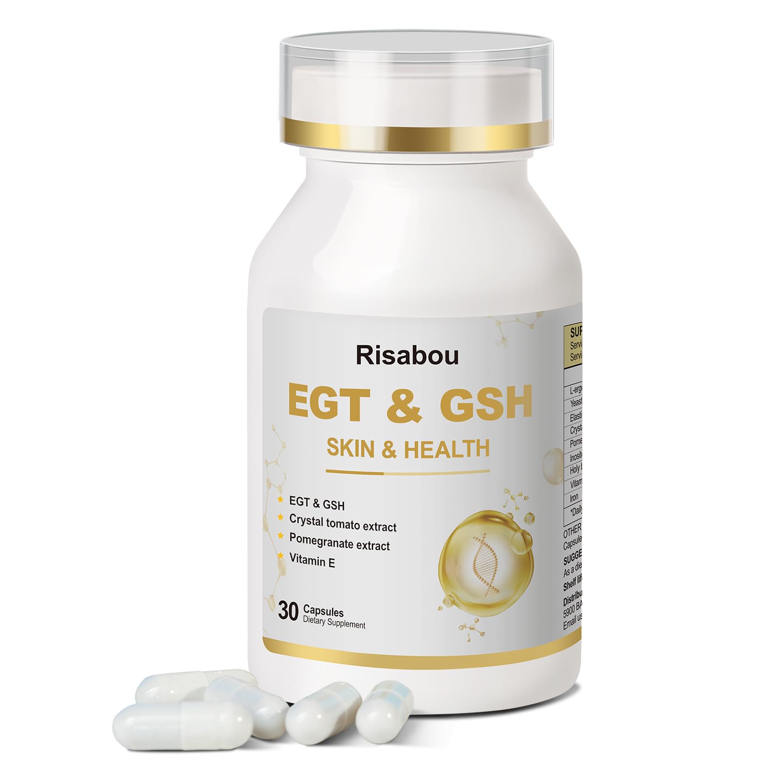 L-Ergothioneine, Crystal White Tomato, Iron Skin Care Supplement for Women — Amazon image 9