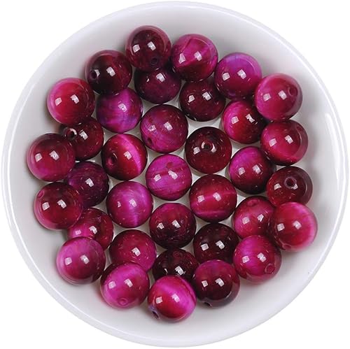 Vista 25 de Cuentas redondas sueltas de ojo de tigre azul lago natural de 0.236 pulgadas (0.236 in), pulsera de piedra de cristal, accesorios para collares