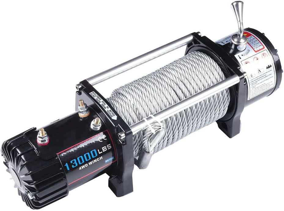 SCITOO 13000LBS Electric Winch 12V Steel Cable Off Road For Jeep Truck Towing Trailer