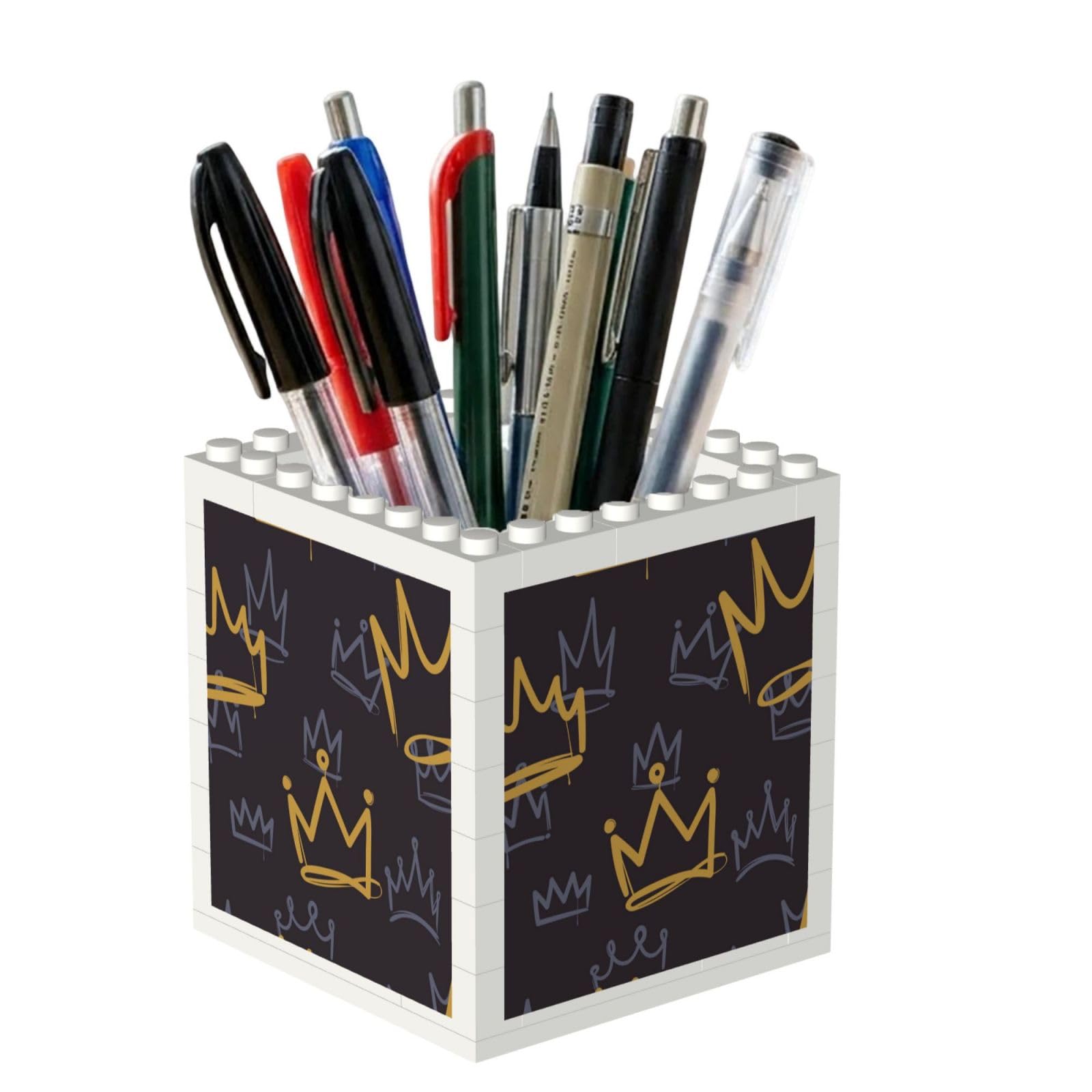 Poadnly Crown Doodle, Pen Pot Pencil Holder for Office Home School, Compact Desk Organiser for Office Stationery