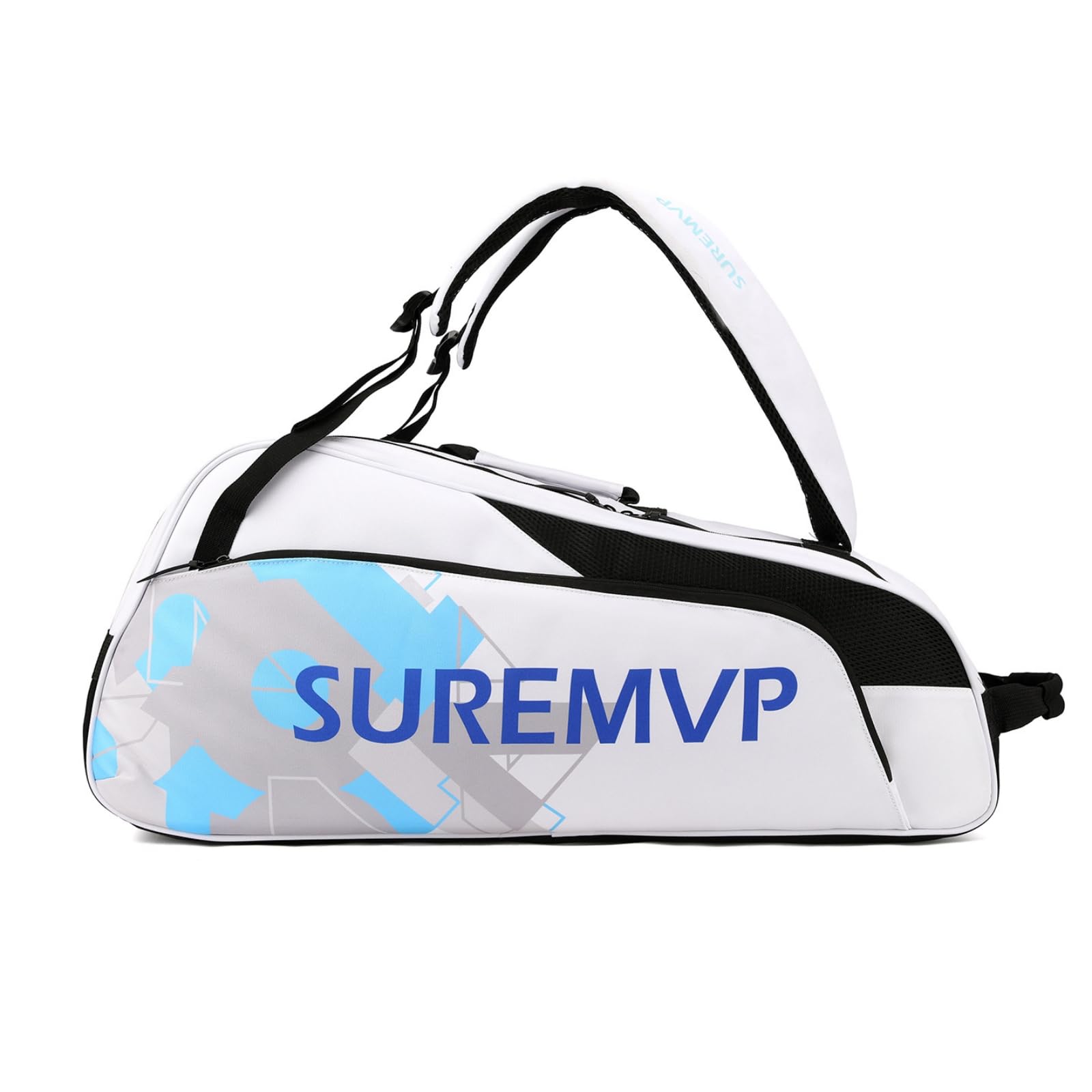 LOVIVER Portaequipos Deportivo Bolso Racket Mochila Maletín Mochila Convertible con Cremallera de Apertura Amplia y Bolsillo Frontal de Acceso Rápido Adecuado, Array, D-10 Blanco