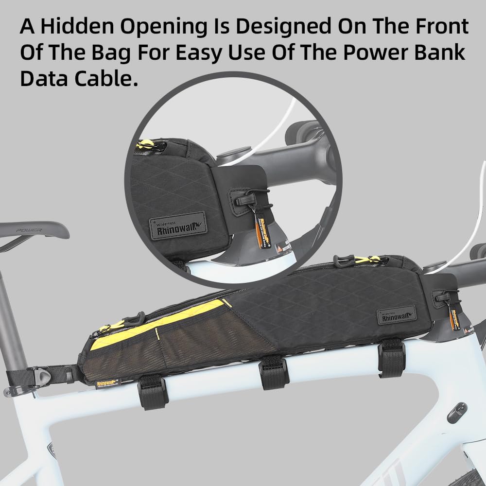 Borsa Per Manubrio Bici Rhinowalk - Portabottiglia Isolato 1.2L, Con Tasca Rete