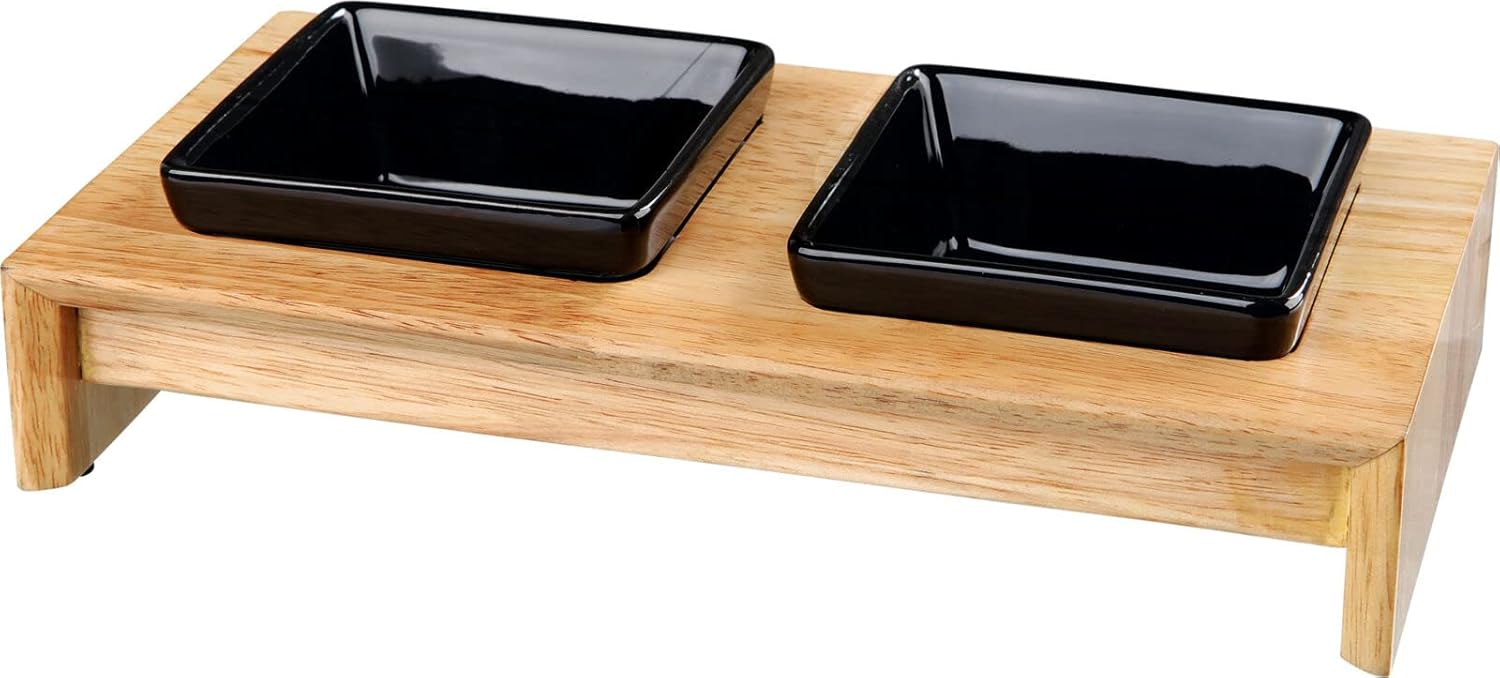 Trixie Bowl Set, Ceramic/Wood