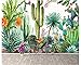 XTSWallpaper Fototapete 3D Effekt 400X280Cm Grün Pflanze Kaktus Wandtattoo Wandaufkleber Tapete Fototapete 3D Effekt Wandbild Wandtapete Hauptdekorationen Für Wohnzimmer Schlafzimmer