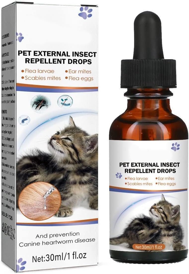 Pet Deworming Liquid Cat & Dog Flea & Tick Cleanser Lice & Tick Remover Drops
